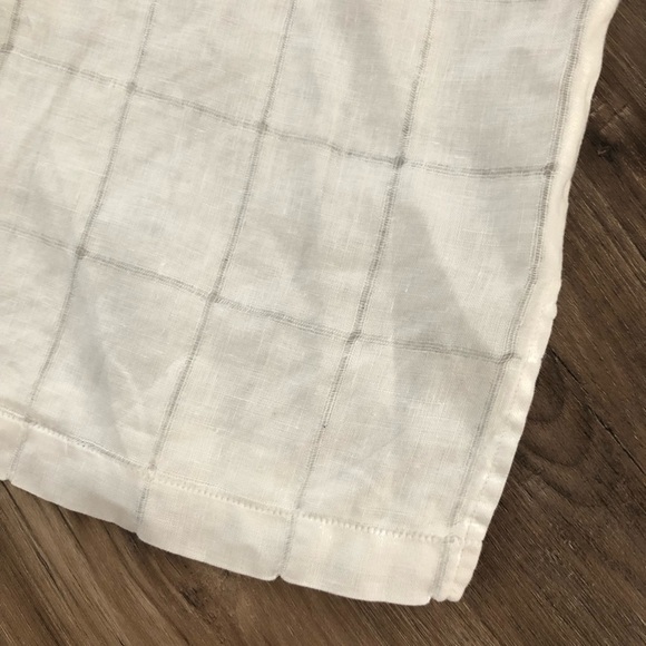 Jennifer Moore women’s white distressed plaid button down top size measures XL - Picture 2 of 8